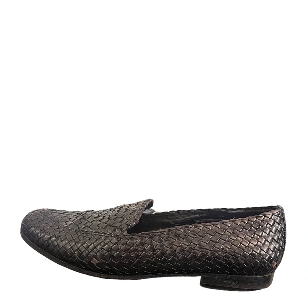 Eddie Bauer Vintage Black Woven Weave Loafers Made in Italy Size 8.5 - Picture 9 of 9